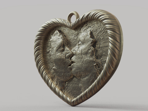 Kissing Couple pendant 3D 打印模型