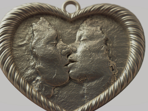 Kissing Couple pendant 3D 打印模型