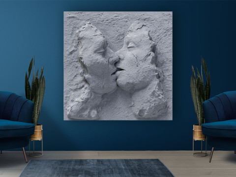 Kissing couple wall decor 3D Print Model