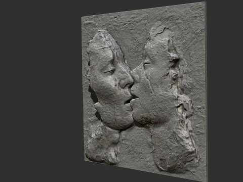 Kissing couple wall decor 3D Print Model