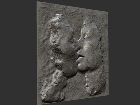 Kissing couple wall decor 3D 打印模型