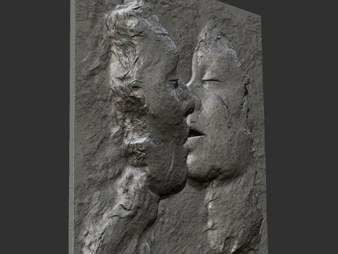 Kissing couple wall decor 3D 打印模型