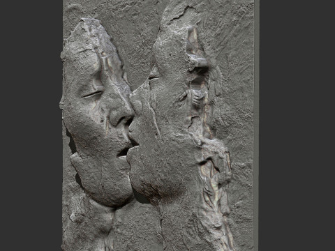Kissing couple wall decor 3D 打印模型