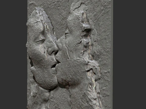 Kissing couple wall decor 3D Print Model
