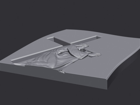 Jesus Carrying the Cross Gravestone 3D Принт Модель