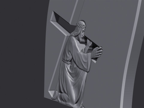 Jesus Carrying the Cross Gravestone 3D Принт Модель