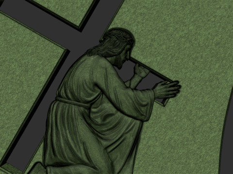 Jesus Carrying the Cross Gravestone 3D Принт Модель
