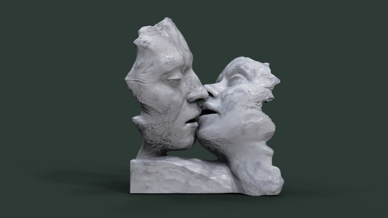 Kissing couple statue 3D Print Model .c4d .max .obj .3ds .fbx .stl .blend 