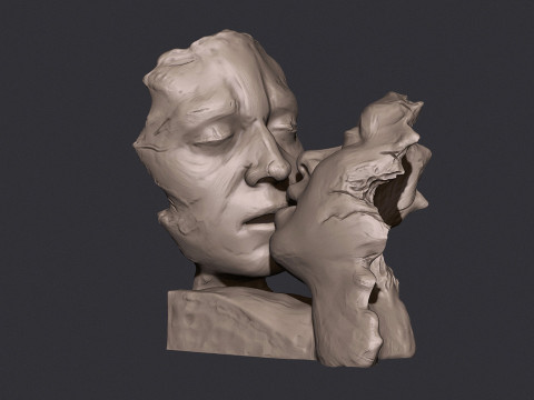 Kissing couple statue 3D Print Model