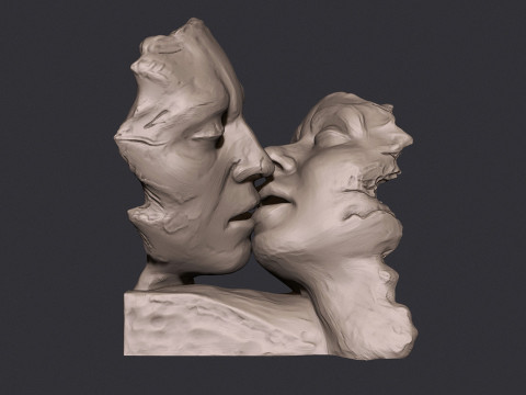 Kissing couple statue 3D Print Model