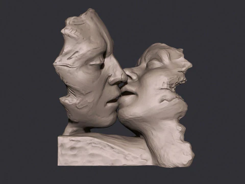Kissing couple statue 3D Print Model