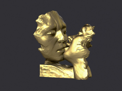 Kissing couple statue 3D Print Model