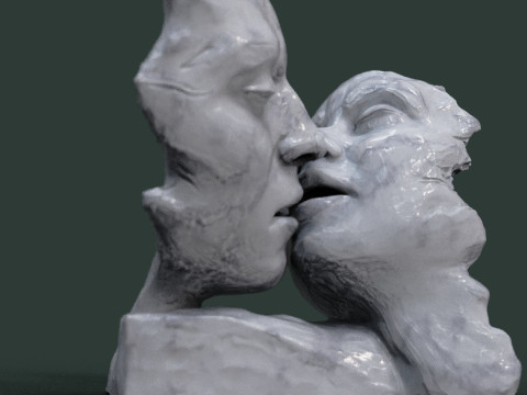 Kissing couple statue 3D Print Model
