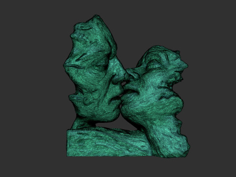 Kissing couple statue 3D Print Model