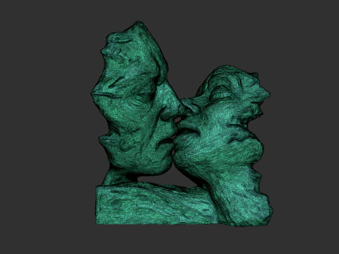 Kissing couple statue 3D Print Model