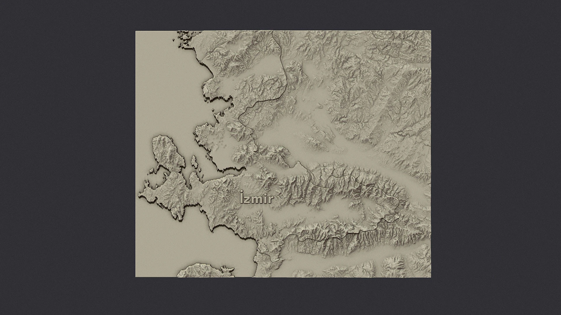 Izmir city 3d terrain map 3D Print Model .c4d .max .obj .3ds .fbx .stl .blend