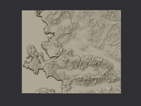 Mapa do terreno 3D da cidade de Izmir Modelo de Impressão 3D