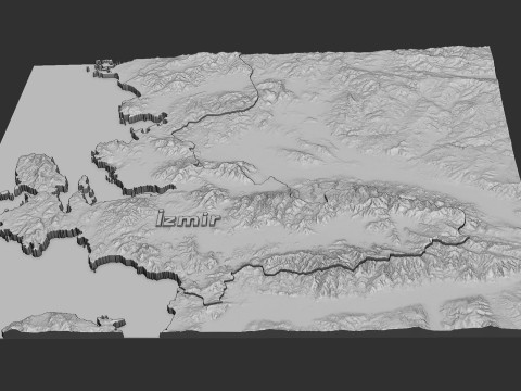 Izmir city 3d terrain map 3Dプリントモデル
