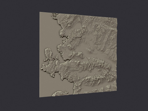 Izmir city 3d terrain map 3Dプリントモデル