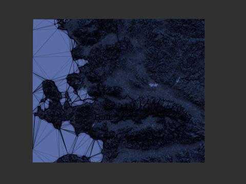 Izmir city 3d terrain map 3Dプリントモデル