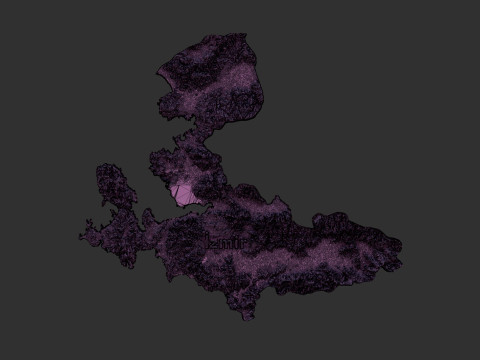 Izmir city 3d terrain map 3Dプリントモデル