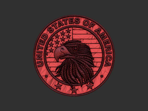 USA Eagle Medal 3D Print Model