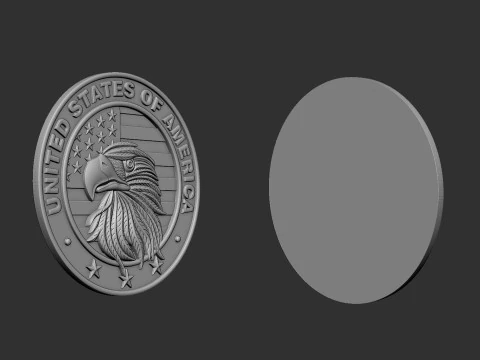 USA Eagle Medal 3D Print Model