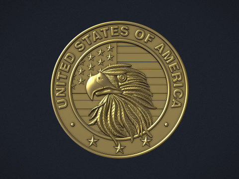 USA Eagle Medal Modelo de Impressão 3D