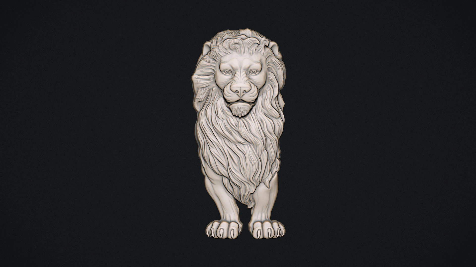 Lion Bas Relief 3D Print Model .c4d .max .obj .3ds .fbx .stl .blend