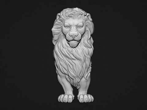 Lion Bas Relief 3D Print Model