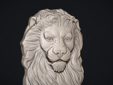 Lion Bas Relief 3D Print Model