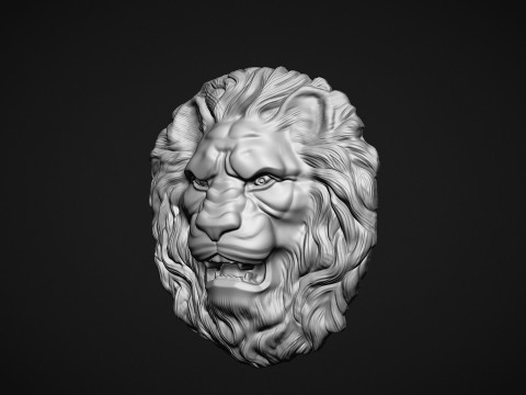 Lion Head Bas-Relief Modelo de impresión 3D
