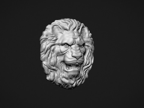 Lion Head Bas-Relief Modelo de impresión 3D