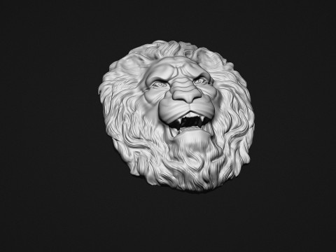 Lion Head Bas-Relief Modelo de impresión 3D