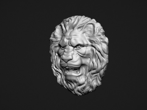 Lion Head Bas-Relief Modelo de impresión 3D