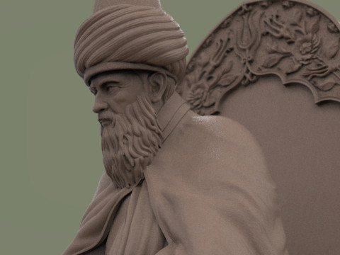 Mevlana Celaleddin-i Rumi 3D print model 3D प्रिंट मॉडल