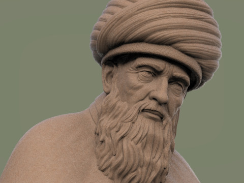 Mevlana Celaleddin-i Rumi 3D print model 3D प्रिंट मॉडल