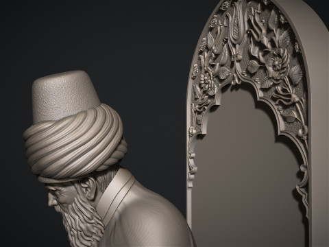 Mevlana Celaleddin-i Rumi 3D print model 3D प्रिंट मॉडल