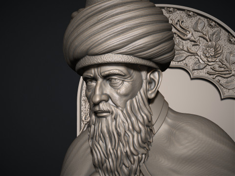 Mevlana Celaleddin-i Rumi 3D print model 3D प्रिंट मॉडल