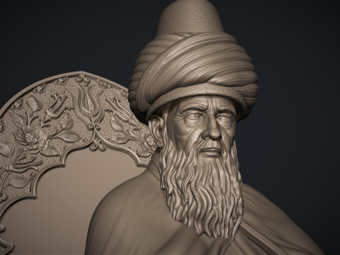 Mevlana Celaleddin-i Rumi 3D print model 3D प्रिंट मॉडल