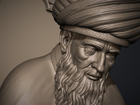 Mevlana Celaleddin-i Rumi 3D print model 3D प्रिंट मॉडल