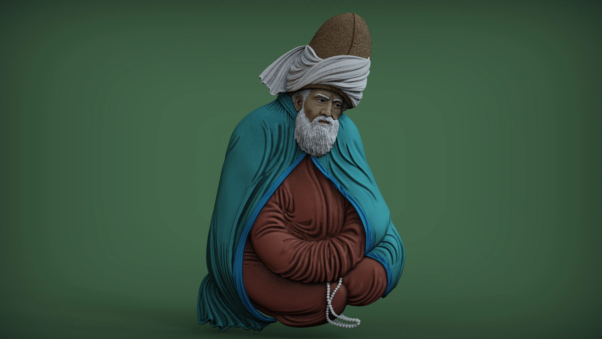 Mevlana Celaleddin-i Rumi Bas Relief 3D Print Model .c4d .max .obj .3ds .fbx .stl .blend 