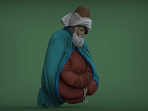 Mevlana Celaleddin-i Rumi Bas Relief 3D Print Model