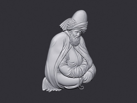 Mevlana Celaleddin-i Rumi Bas Relief Model do druku 3D