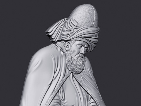 Mevlana Celaleddin-i Rumi Bas Relief Model do druku 3D