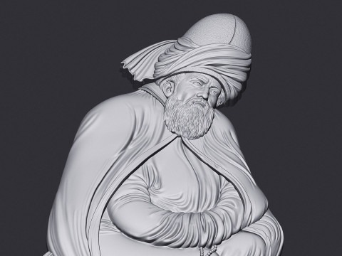 Mevlana Celaleddin-i Rumi Bas Relief Model do druku 3D