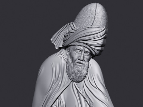 Mevlana Celaleddin-i Rumi Bas Relief Model do druku 3D