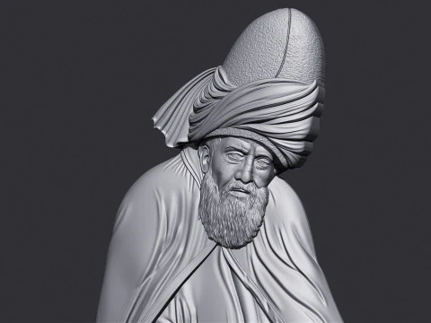 Mevlana Celaleddin-i Rumi Bas Relief 3D Print Model