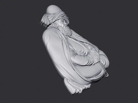 Mevlana Celaleddin-i Rumi Bas Relief 3D Print Model