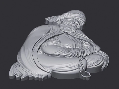 Mevlana Celaleddin-i Rumi Bas Relief 3D Print Model